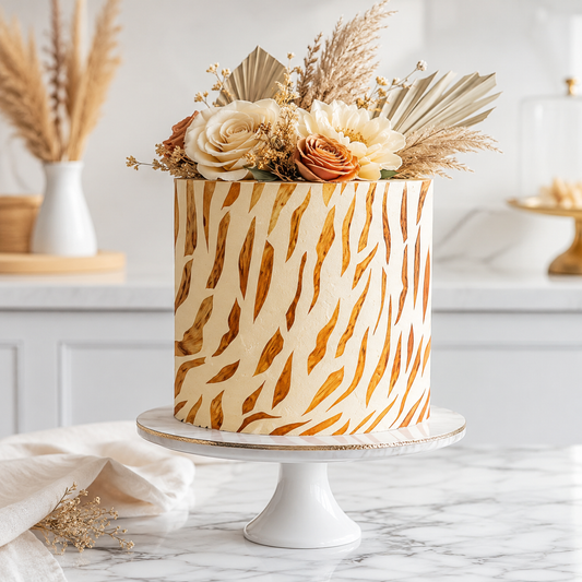 Tiger Stripes Cake Stencil - Full Size Design