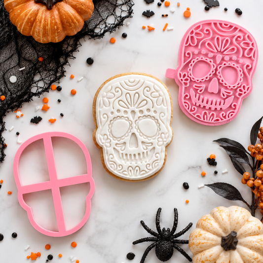 Skull Style 2 Halloween Cookie Cutter and Stamp