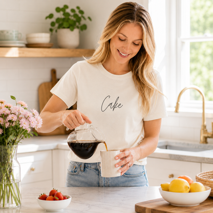 Cake Women's 100% Organic Cotton T-Shirt - Black Heather Blue