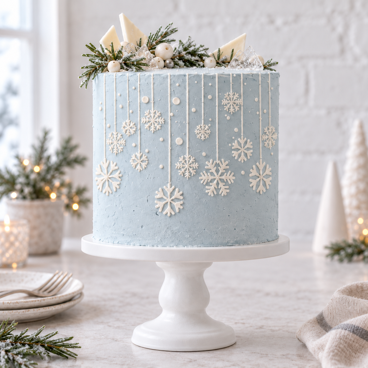 Hanging Snowflake Cake Stencil - Full Size Design