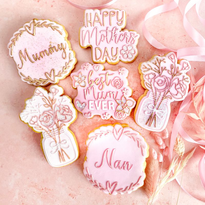 Jar of Flowers Mother's Day Cookie Cutter and Embosser