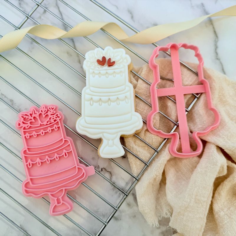 Tiered Wedding Cake Cookie Cutter and Stamp