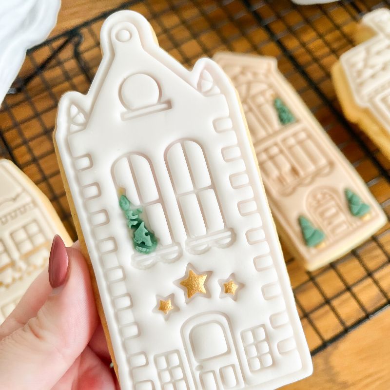 Christmas House Set Cookie Cutter and Stamp