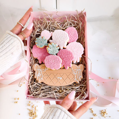 Peony Basket Flower Set Cookie Cutters and Embossers