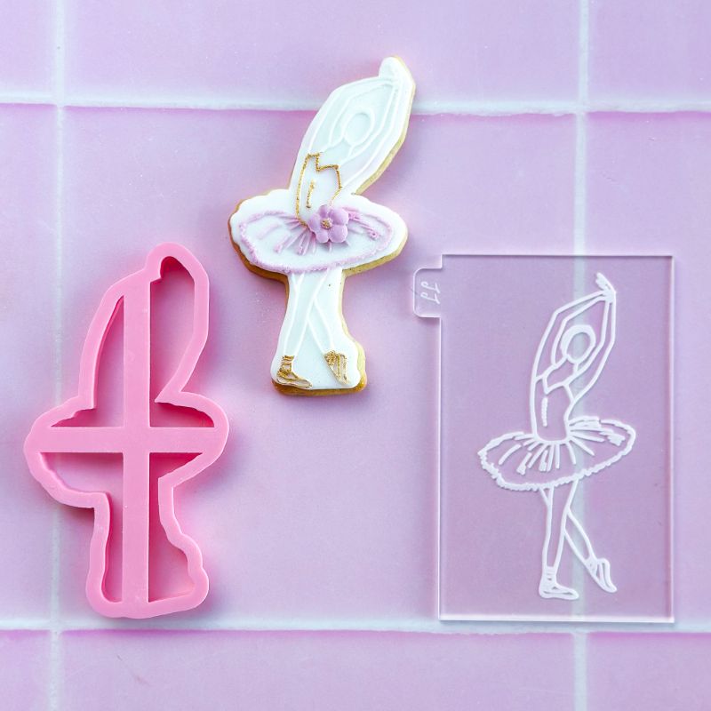 Elegant Dancing Lady Ballet Cookie Cutter and Embosser