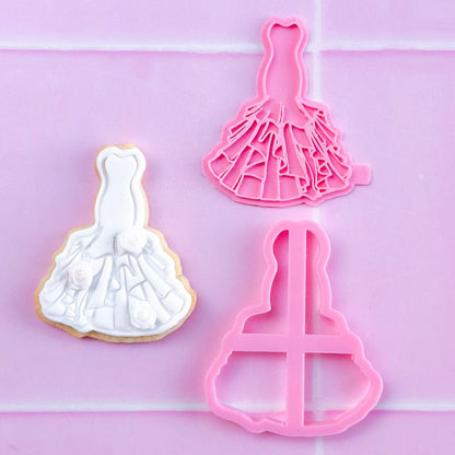 Elegant Wedding Dress Cookie Cutter and Stamp