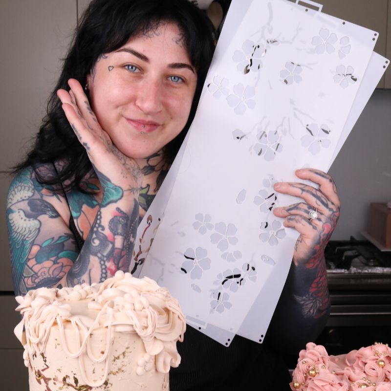 Arcadia Double Layer Full Wrap Cake Stencil design by Save Me Some Sweets