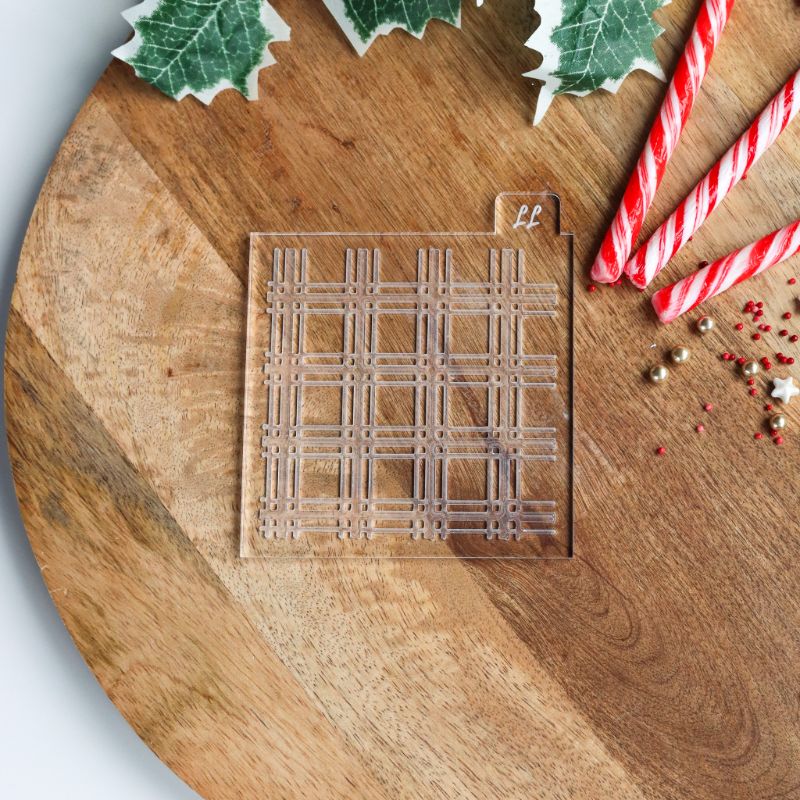 Gingham Pattern Christmas Cookie Embosser