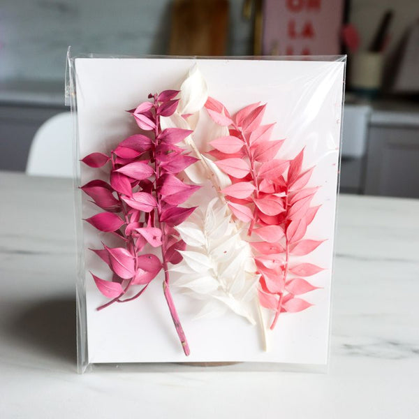 Mini Preserved Ruscus Florals - Pinks