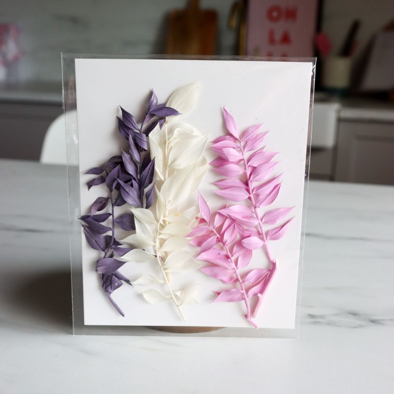 Mini Preserved Ruscus Florals - Purples