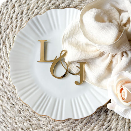Personalised Initial Cake Topper – Elegant Monogram Letters for Weddings & Celebrations