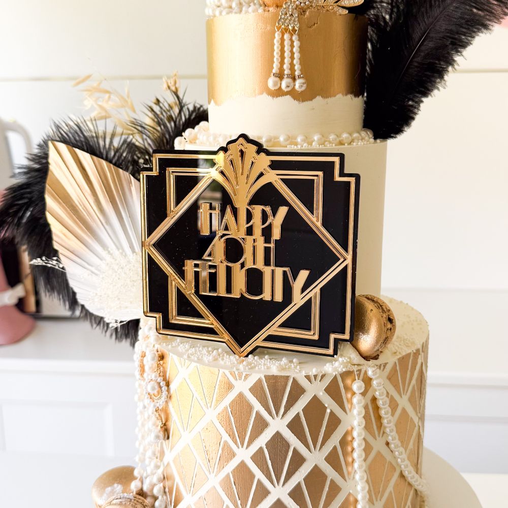 Great Gatsby Cake Topper or Cake Motif Double Layer Premium 3mm Acrylic