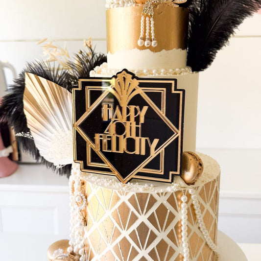 Great Gatsby Cake Topper or Cake Motif Double Layer Premium 3mm Acrylic