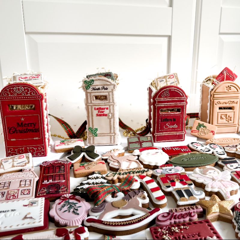 Letters For Santa Rounded Christmas Letterbox Postbox Cookie Cutter and Embosser