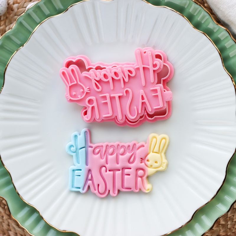 Happy Easter Style 2 with Rabbit Cookie Cutter and Embosser