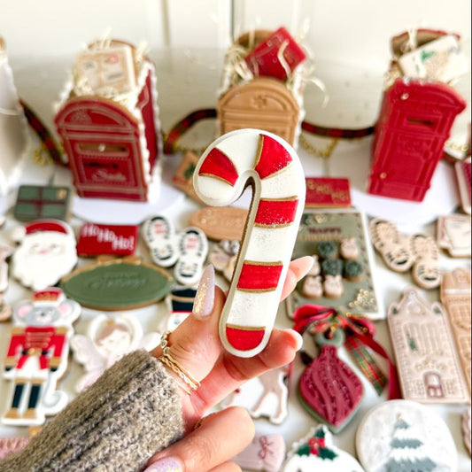 Candy Cane Christmas 3D Cookie Stamp and Cutter - suitable for two tone effect