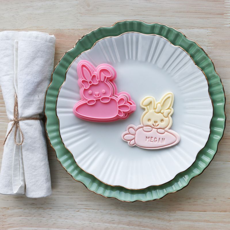 Easter Rabbit with Carrot Cookie Cutter and Stamp