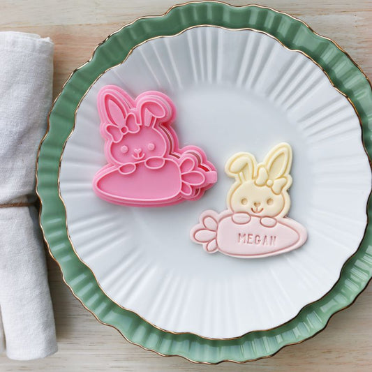 Easter Rabbit with Carrot Cookie Cutter and Stamp