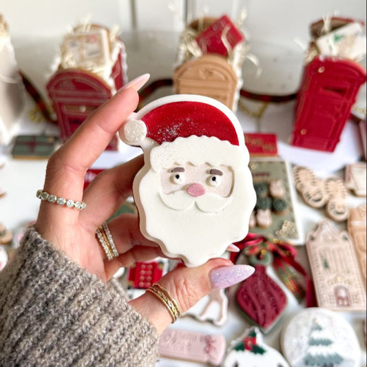 Jolly Santa Face Christmas 3D Cookie Stamp and Cutter - suitable for two tone effect
