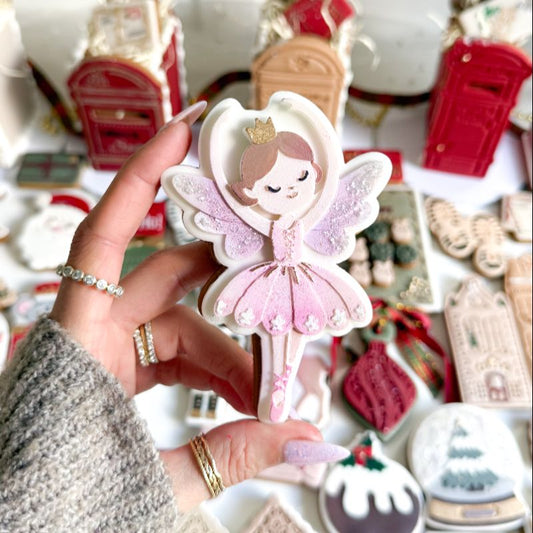 Sugar Plum Fairy Nutcracker Christmas 3D Cookie Stamp and Cutter - suitable for two tone effect