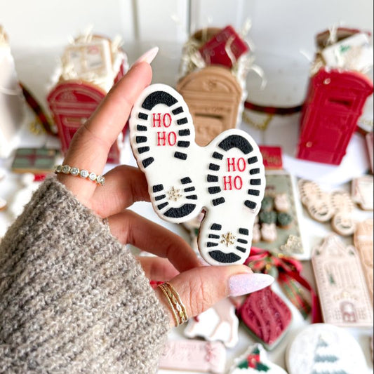 Santa's Footprint Christmas Cookie Embosser and Cutter