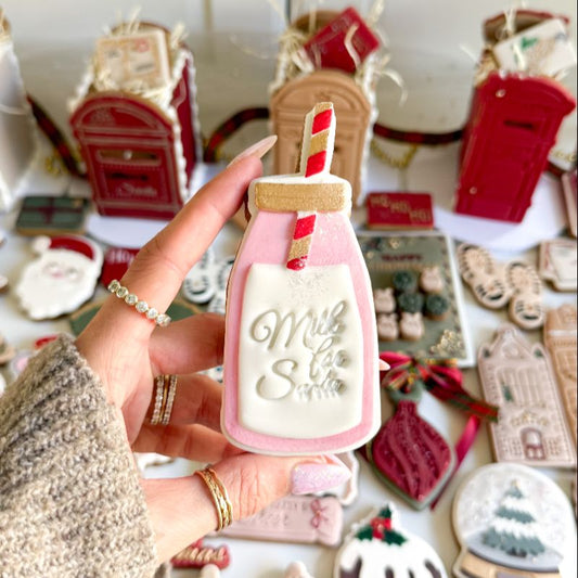 Milk for Santa Christmas 3D Cookie Stamp and Cutter - suitable for two tone effect
