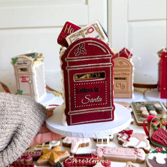 Letters For Santa Rounded Christmas Letterbox Postbox Cookie Cutter and Embosser