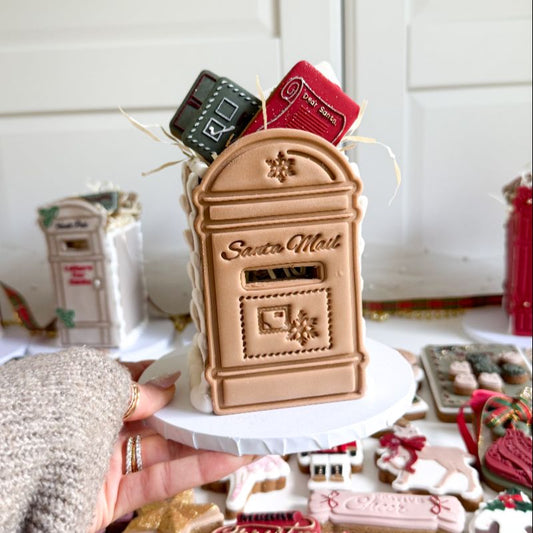 Santa Mail Rounded Christmas Letterbox Postbox Cookie Cutter and Stamp