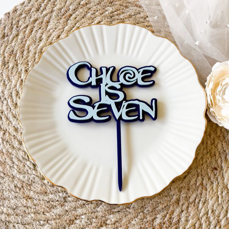 Maui Font Double Layer Cake Topper or Motif - Prince Themed Party Topper
