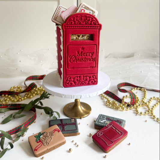 Merry Christmas Pretty Letterbox Postbox Cookie Cutter and Stamp