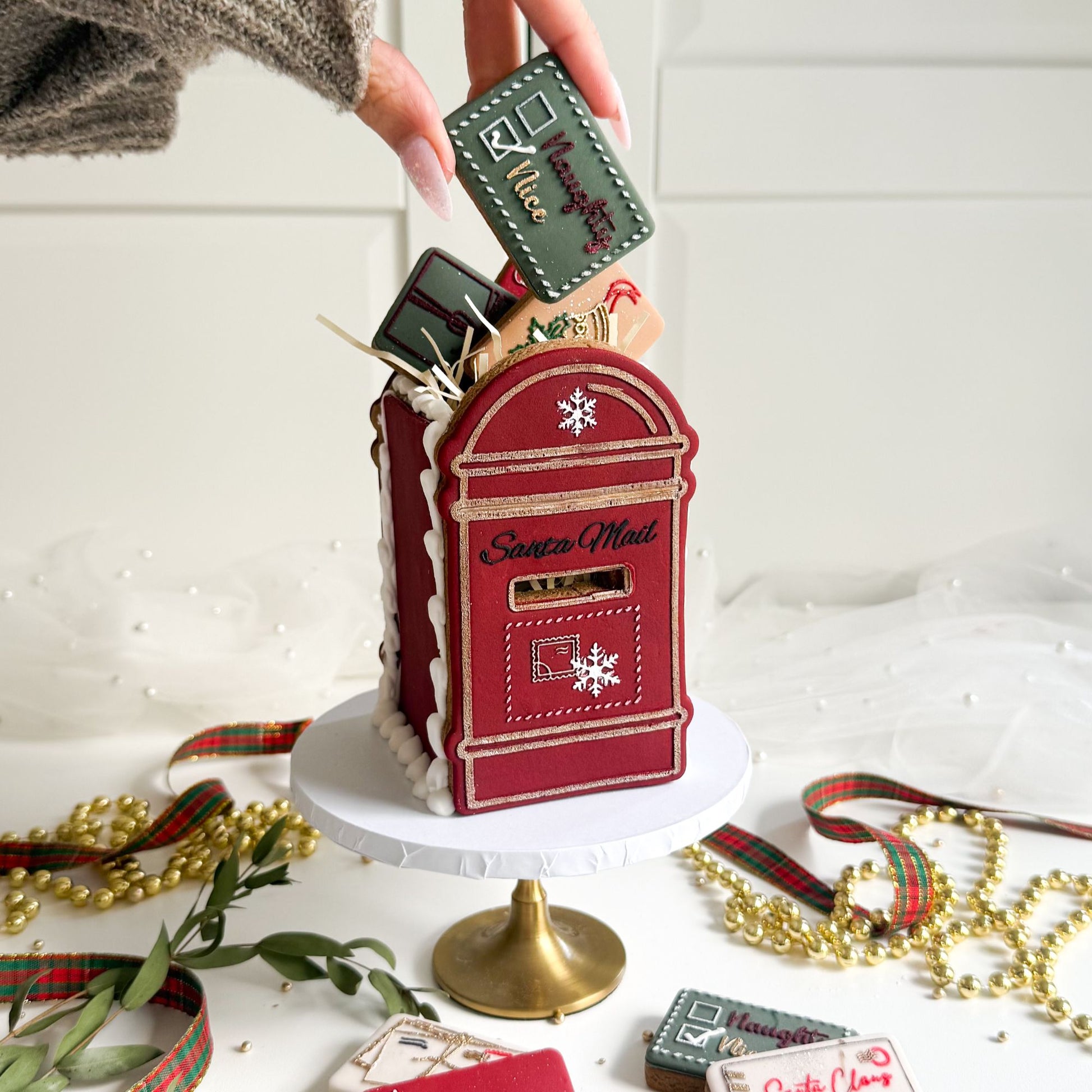 Santa Mail Rounded Christmas Letterbox Postbox Cookie Cutter and Embosser