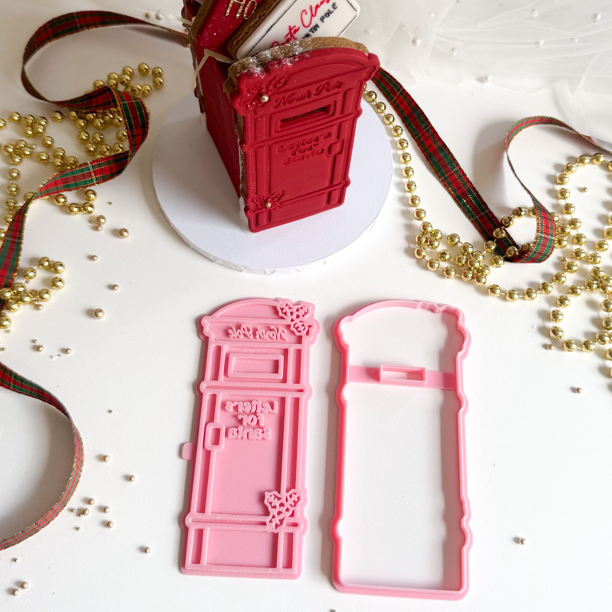 North Pole Christmas Letterbox Postbox Cookie Cutter and Stamp