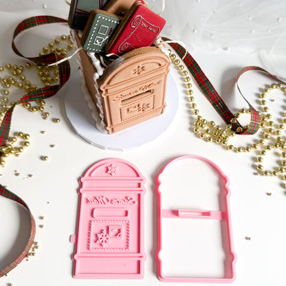 Santa Mail Rounded Christmas Letterbox Postbox Cookie Cutter and Stamp