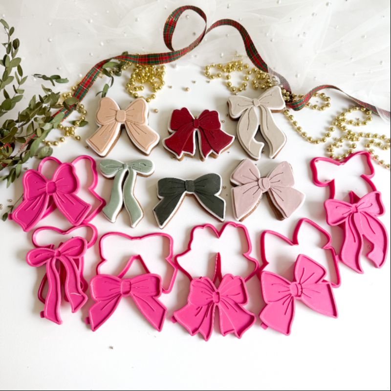 The Large Bow Collection – Set of 6 3D Cookie Stamp and Cutter