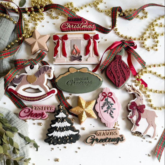 Christmas Bundle of 3D Stamps and Cutters by ChellBells Cakes Large - Set of 12 items