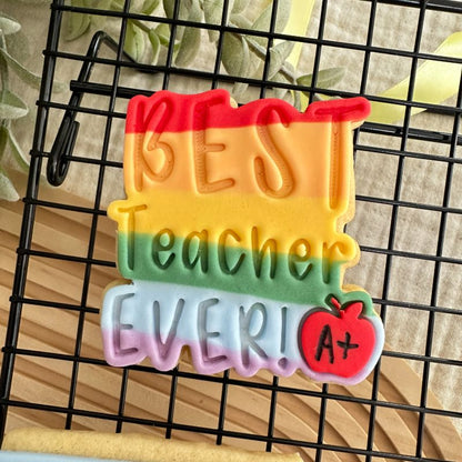 Best Teacher Ever Teacher Cookie Cutter and Stamp