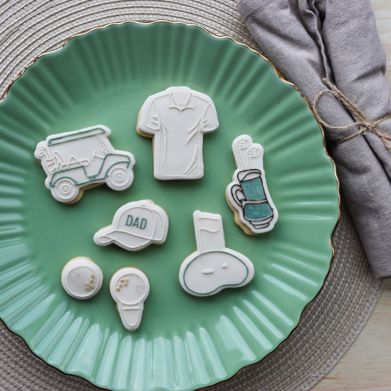 Mini Golf Ball and Tee Father's Day Cookie Cutter and Embosser