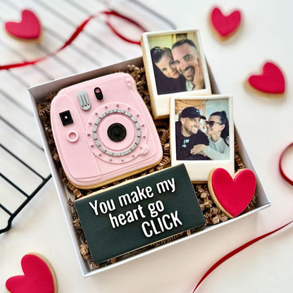 You make my heart go CLICK Valentine's 3D Cookie Stamp and Cutter by Mays Bakes