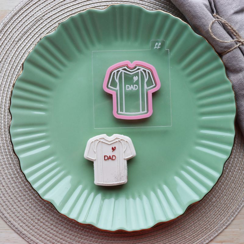 Mini Football Shirt Father's Day Cookie Cutter and Embosser