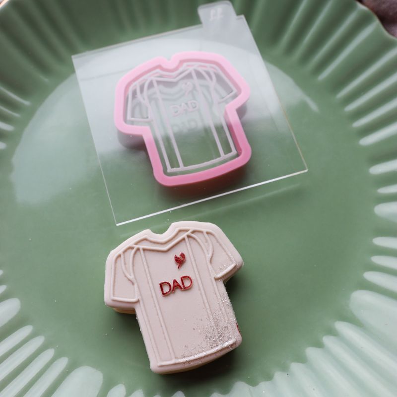 Mini Football Shirt Father's Day Cookie Cutter and Embosser