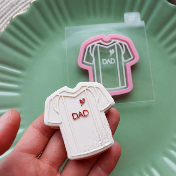 Mini Football Shirt Father's Day Cookie Cutter and Embosser