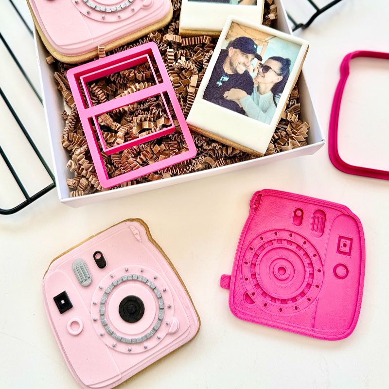 Polaroid Camera Valentine's 3D Cookie Stamp and Cutter by Mays Bakes