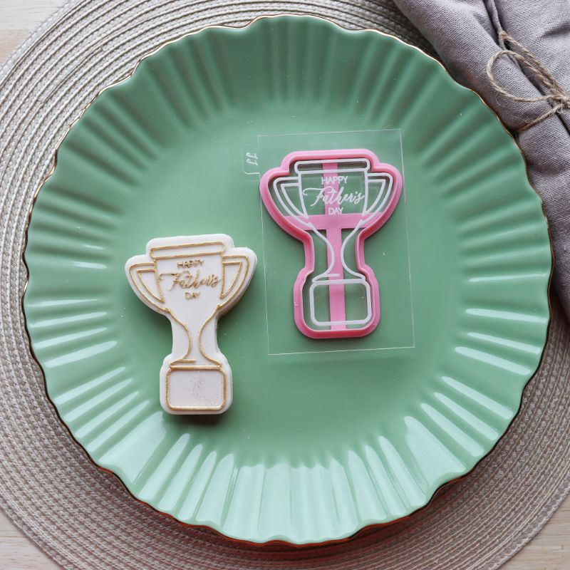 Mini Trophy Father's Day Cookie Cutter and Embosser