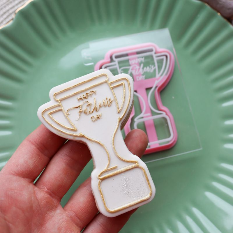 Mini Trophy Father's Day Cookie Cutter and Embosser