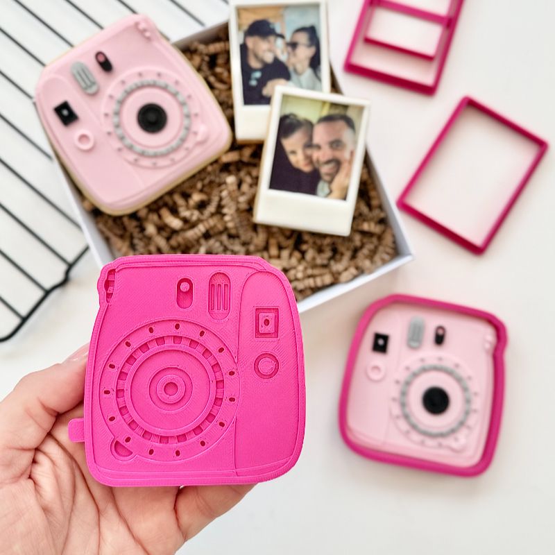 Polaroid Camera Valentine's 3D Cookie Stamp and Cutter by Mays Bakes
