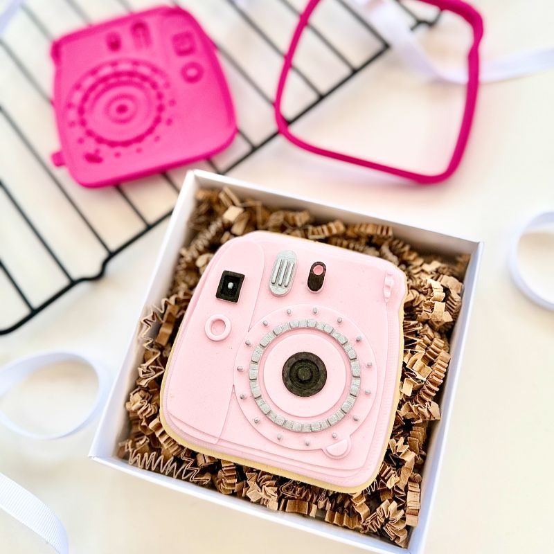 Polaroid Camera Valentine's 3D Cookie Stamp and Cutter by Mays Bakes