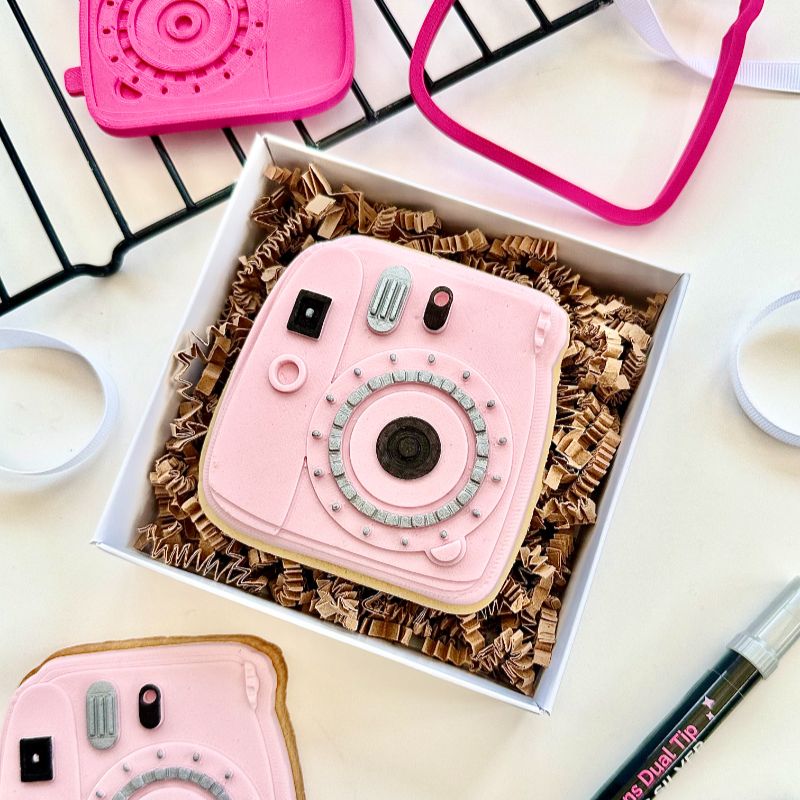 Polaroid Camera Valentine's 3D Cookie Stamp and Cutter by Mays Bakes