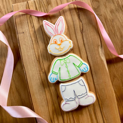 Rabbit Puzzle Set of 3 Easter Cookie Cutter and Embosser