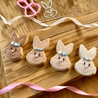Cute Rabbit Face Easter Cookie Cutter and Embosser