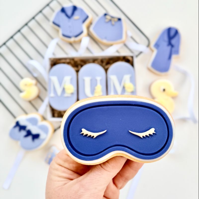 Eye Mask Spa 3D Cookie Stamp and Cutter - suitable for two tone effect